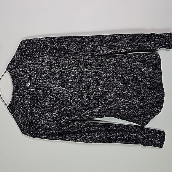Lululemon size 2 Jacquard black and white Extra Mile Long sleeve athletic top - Picture 4 of 5